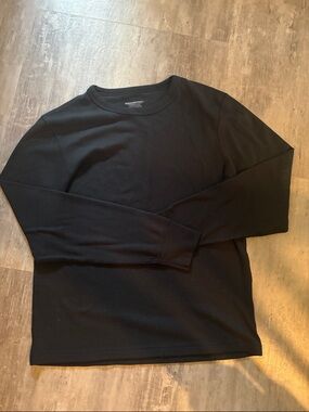 Men's Black Long-Sleeve Crew Thermal Shirt